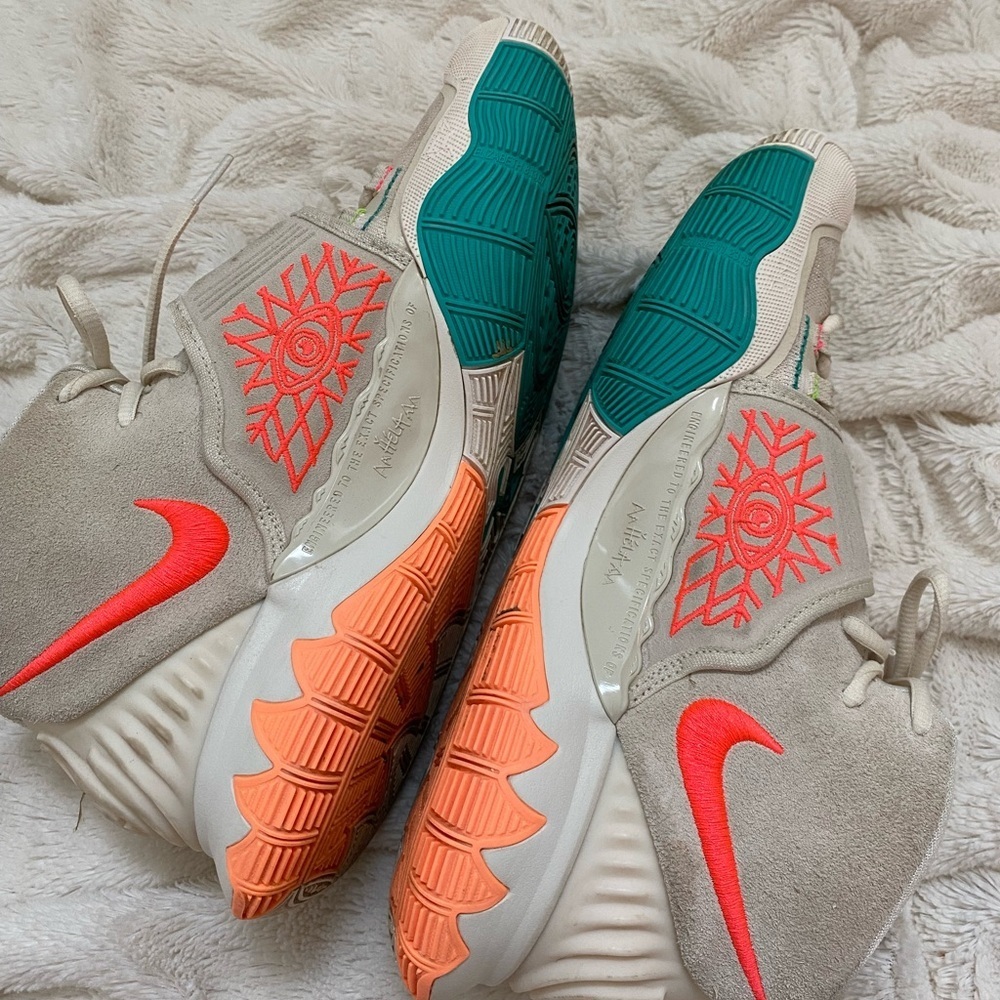 Nike Kyrie 6 "N7" CW1785 Light Cream, pink, green basketball sneakers aztec 10 - Picture 4 of 8